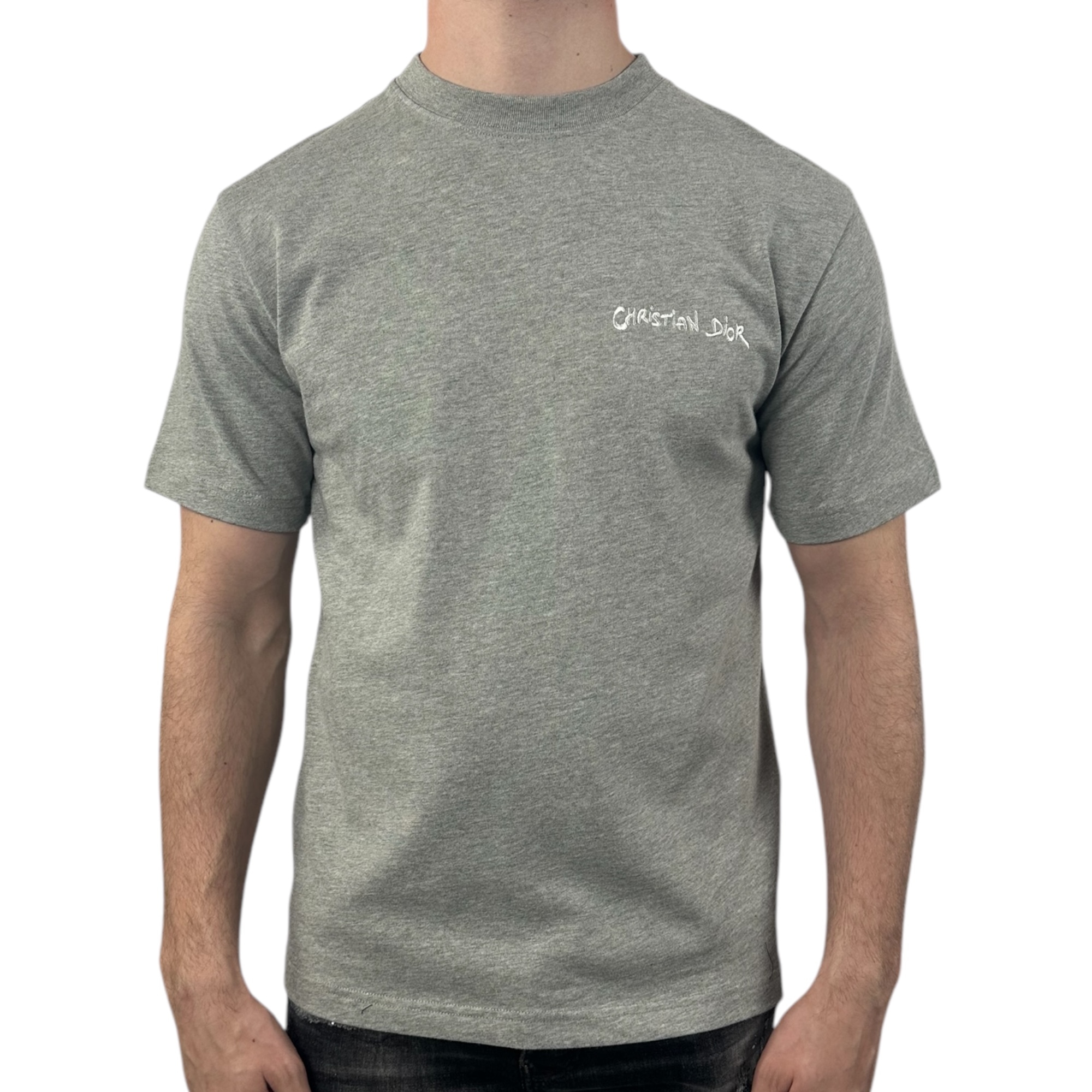 Dior T-shirt Embroidered Logo Grey