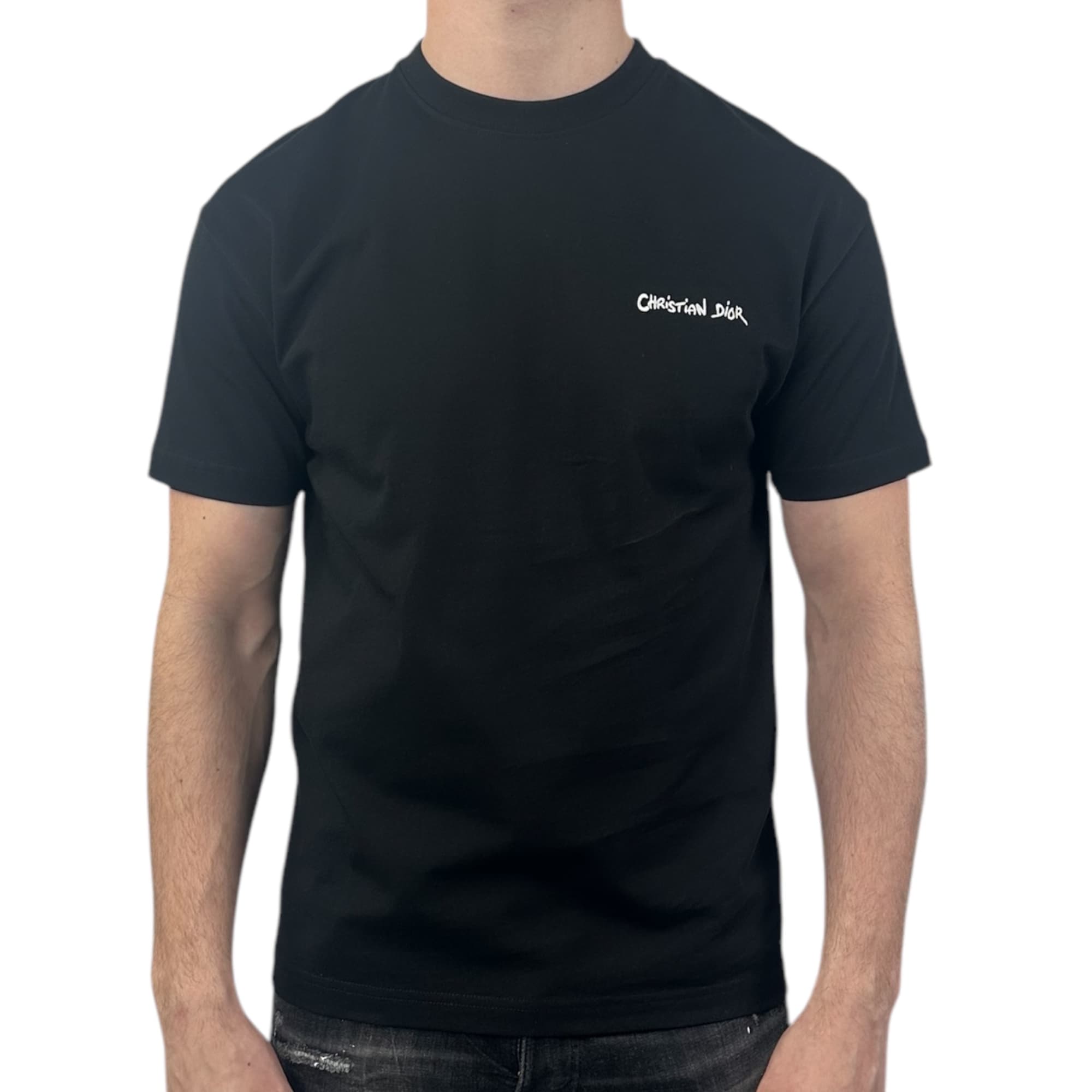 Dior T-shirt Embroidered Logo Black