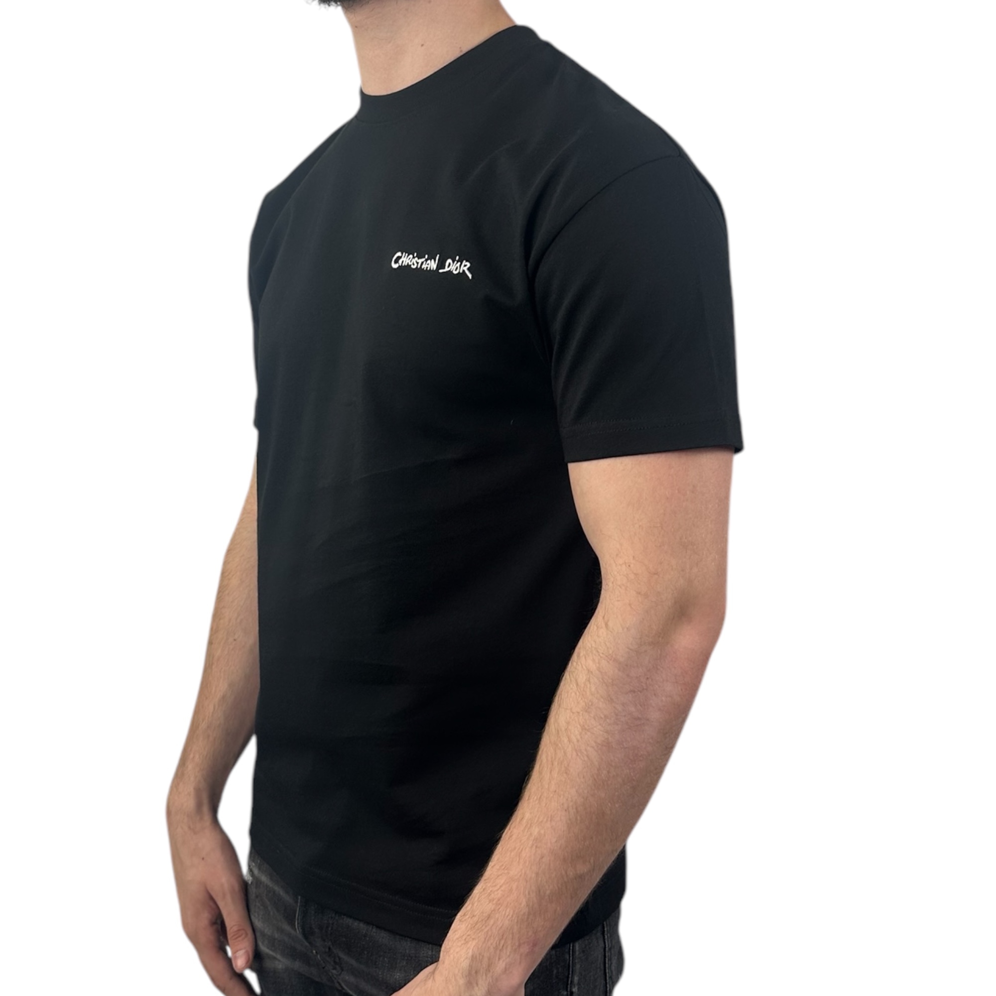 Dior T-shirt Embroidered Logo Black - Image 2