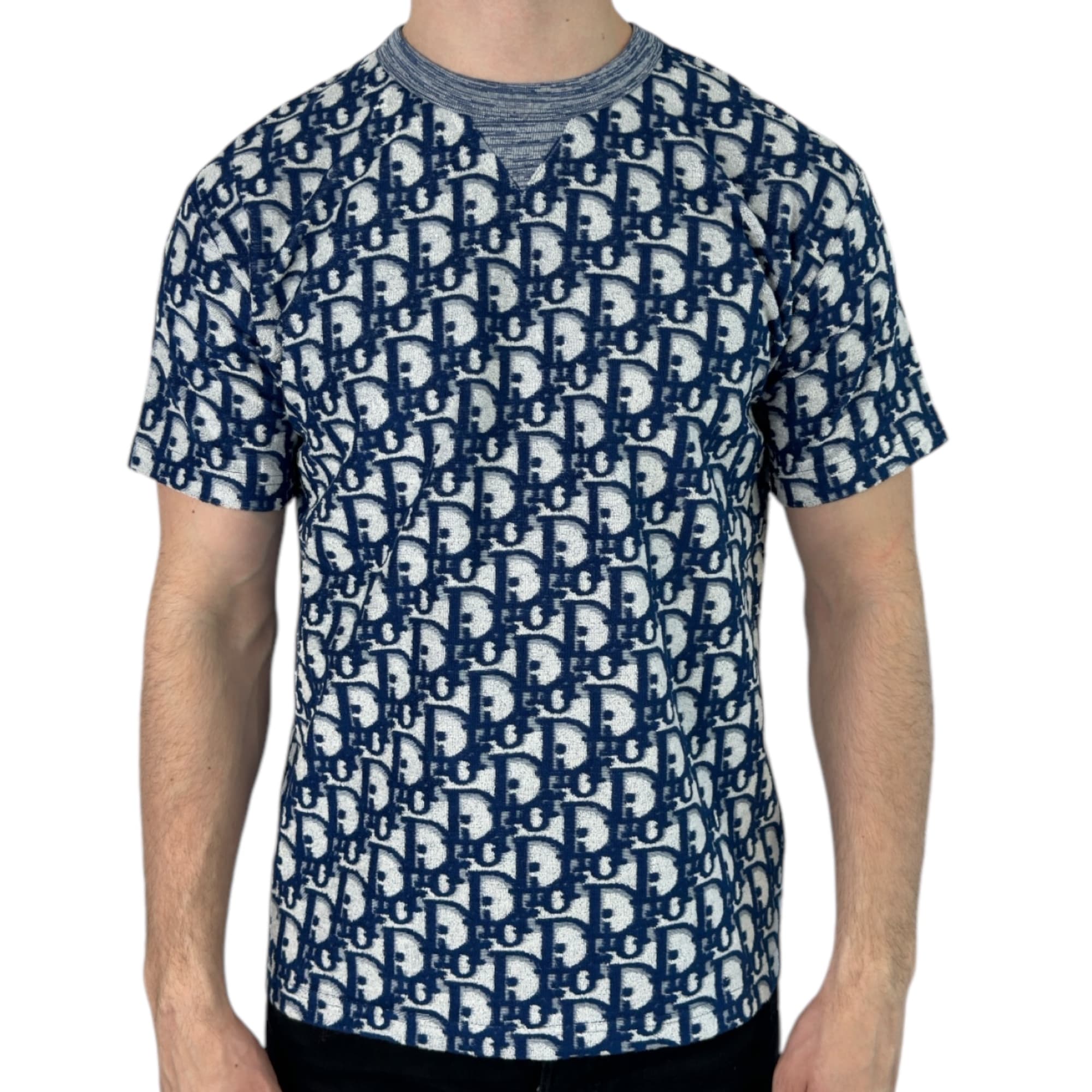 Dior T-shirt Oblique Motief Blue