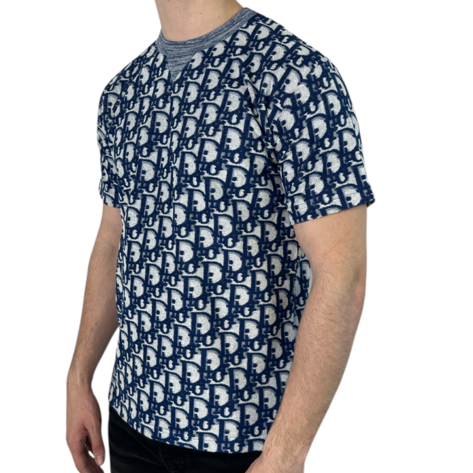 Dior T-shirt Oblique Motief Blue - Image 2