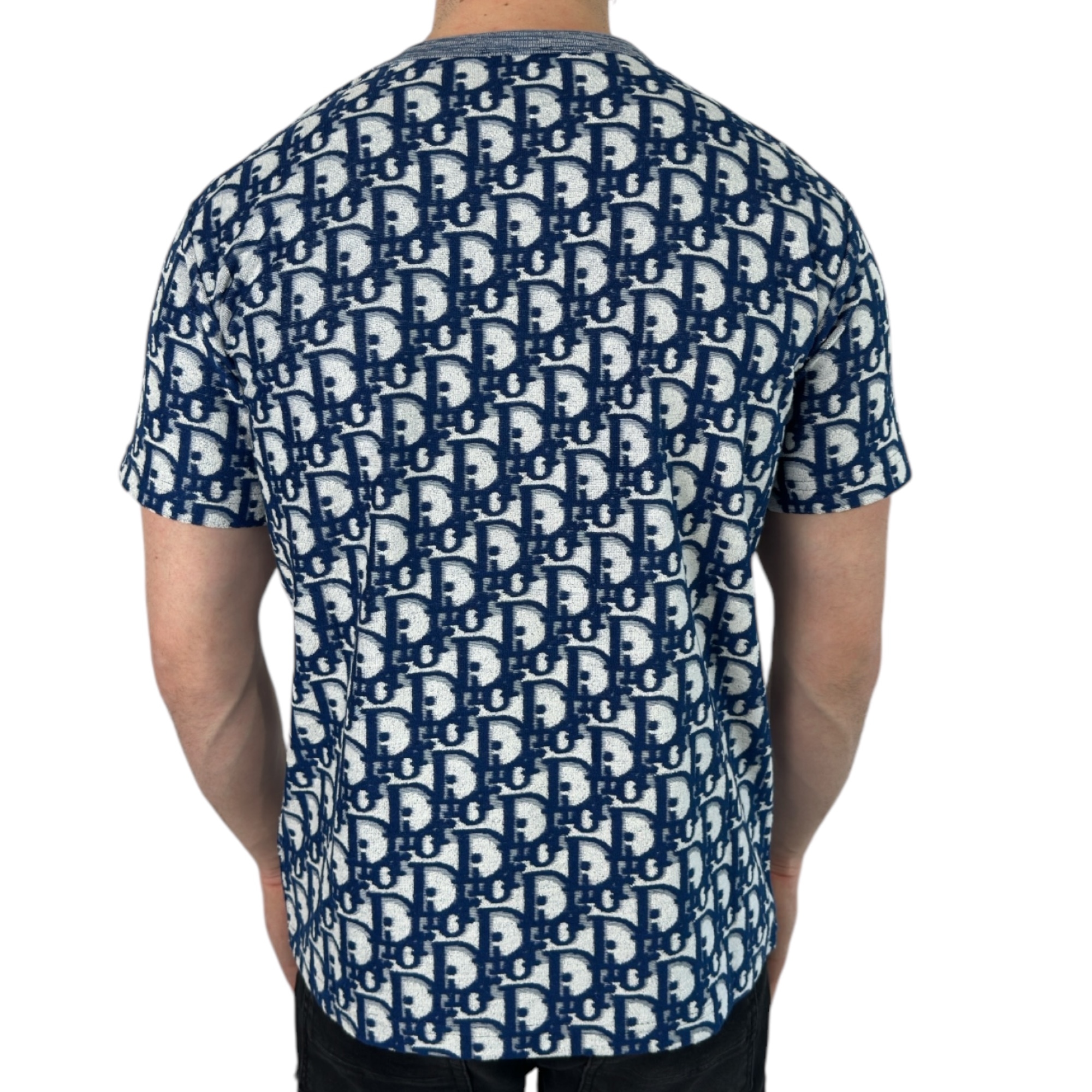 Dior T-shirt Oblique Motief Blue - Image 3