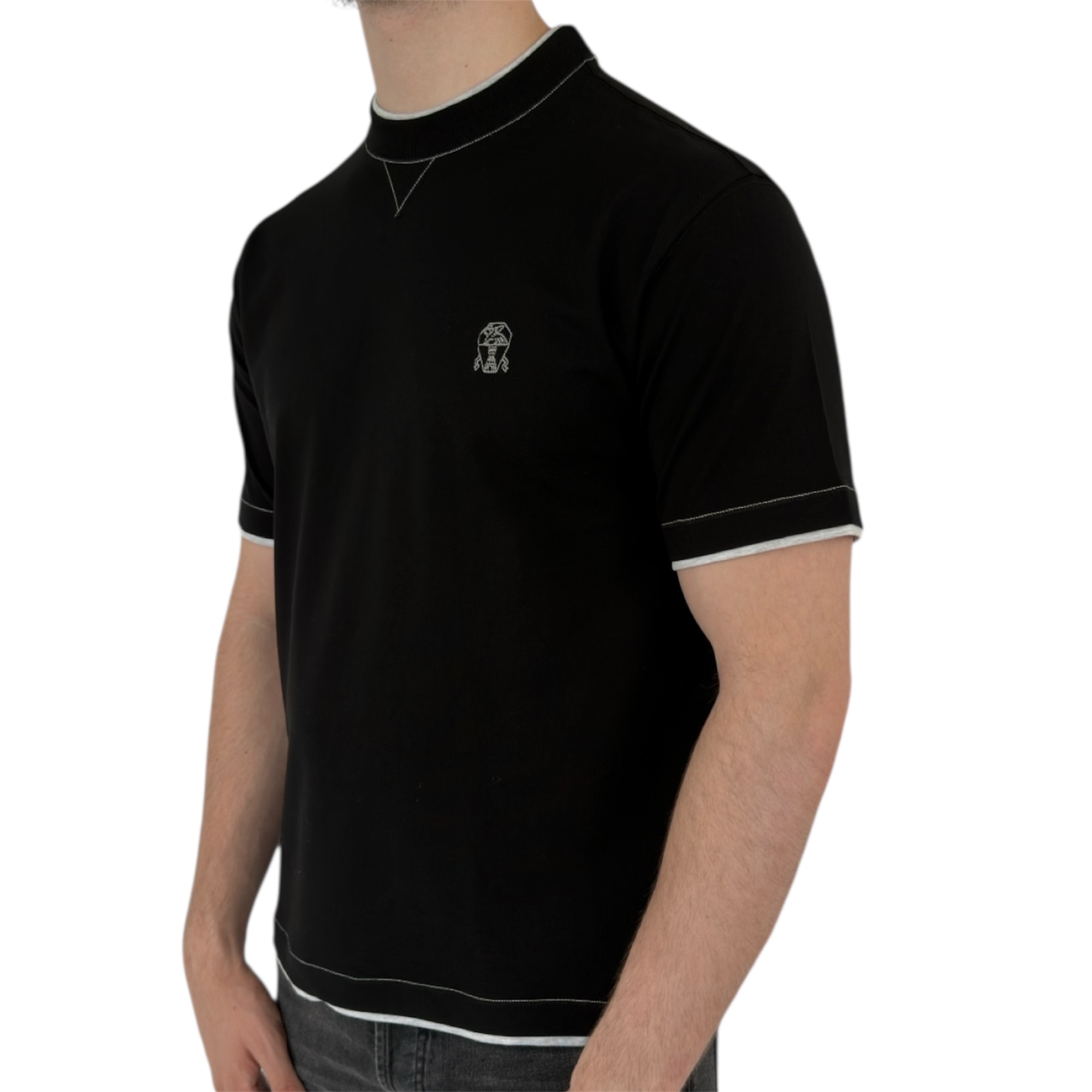 Brunello Cucinelli T-shirt Cotton Black - Image 2