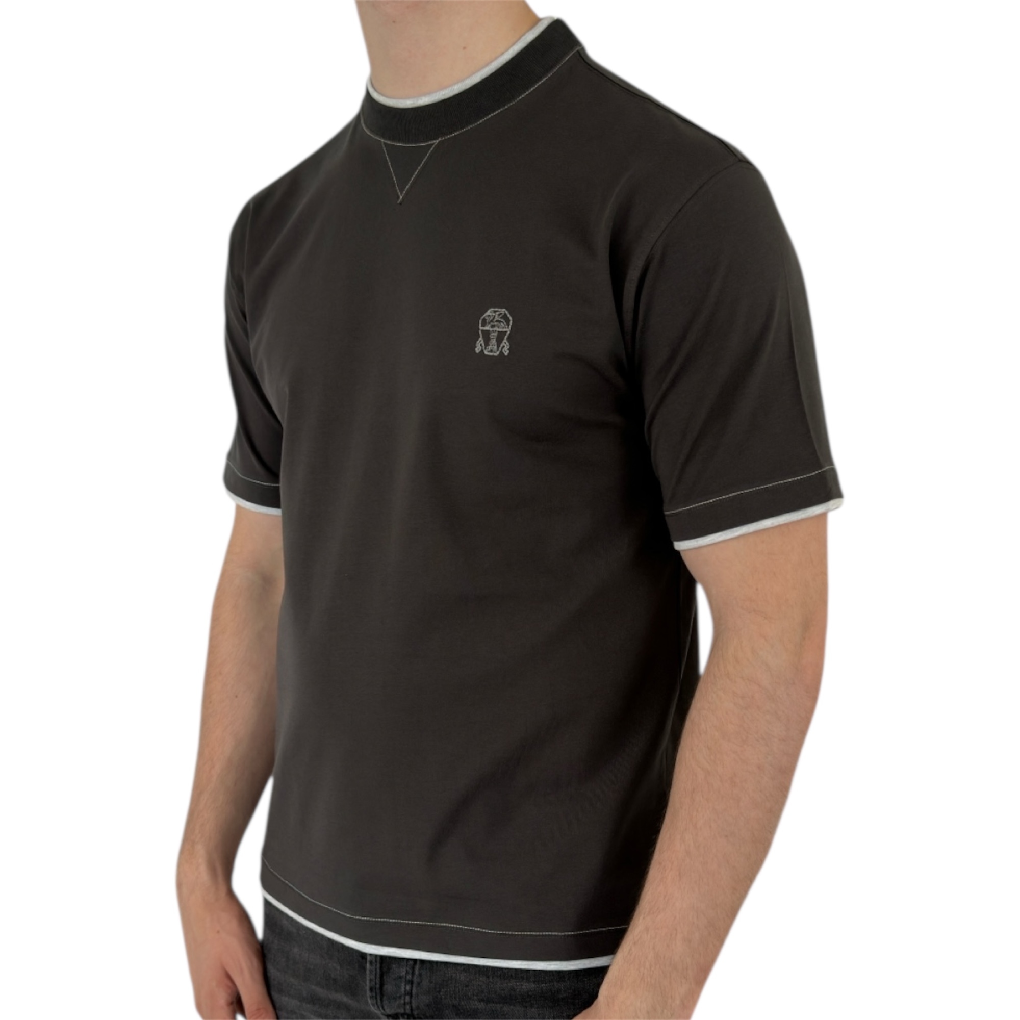 Brunello Cucinelli T-shirt Cotton Antraciet - Image 2