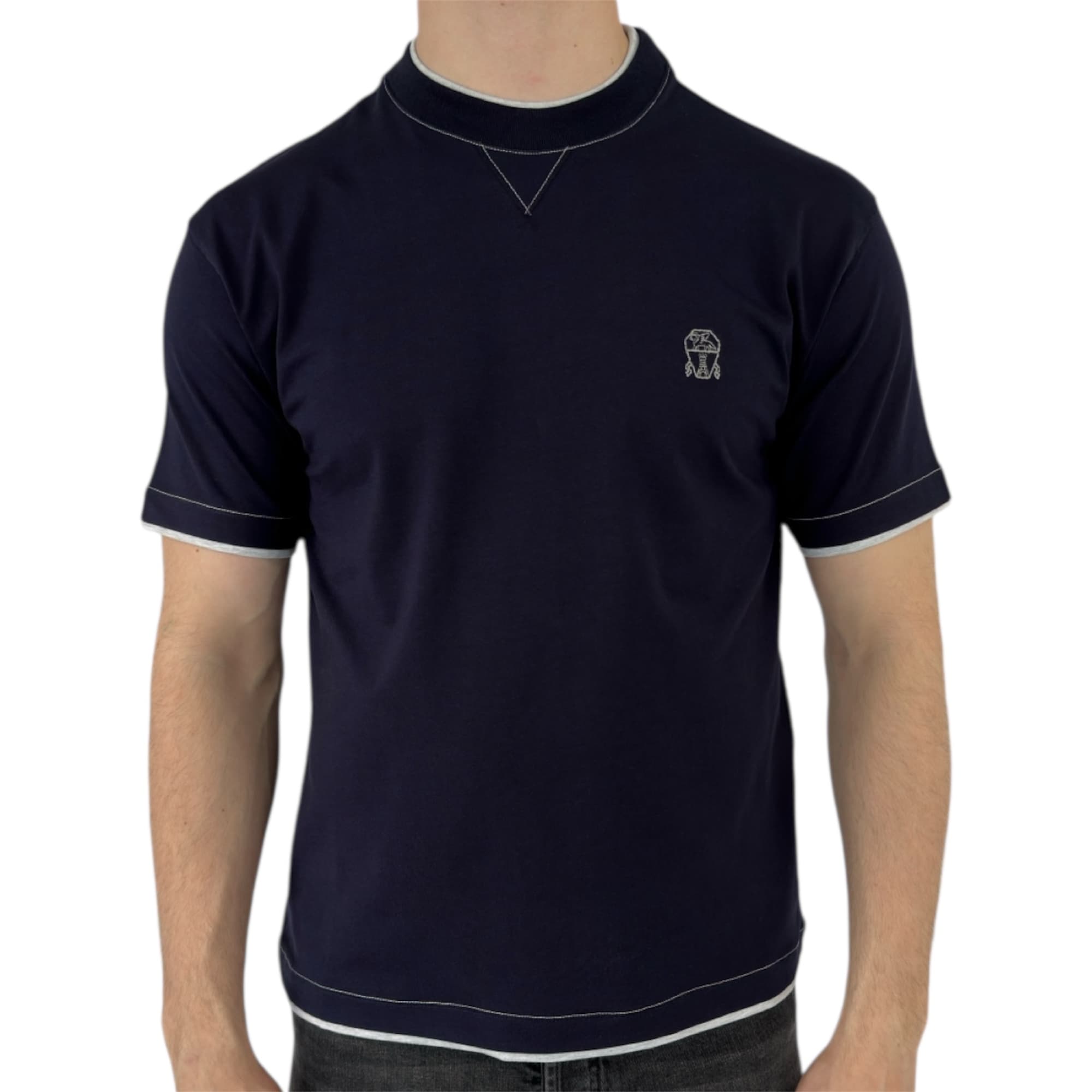 Brunello Cucinelli T-shirt Cotton Navy Blue