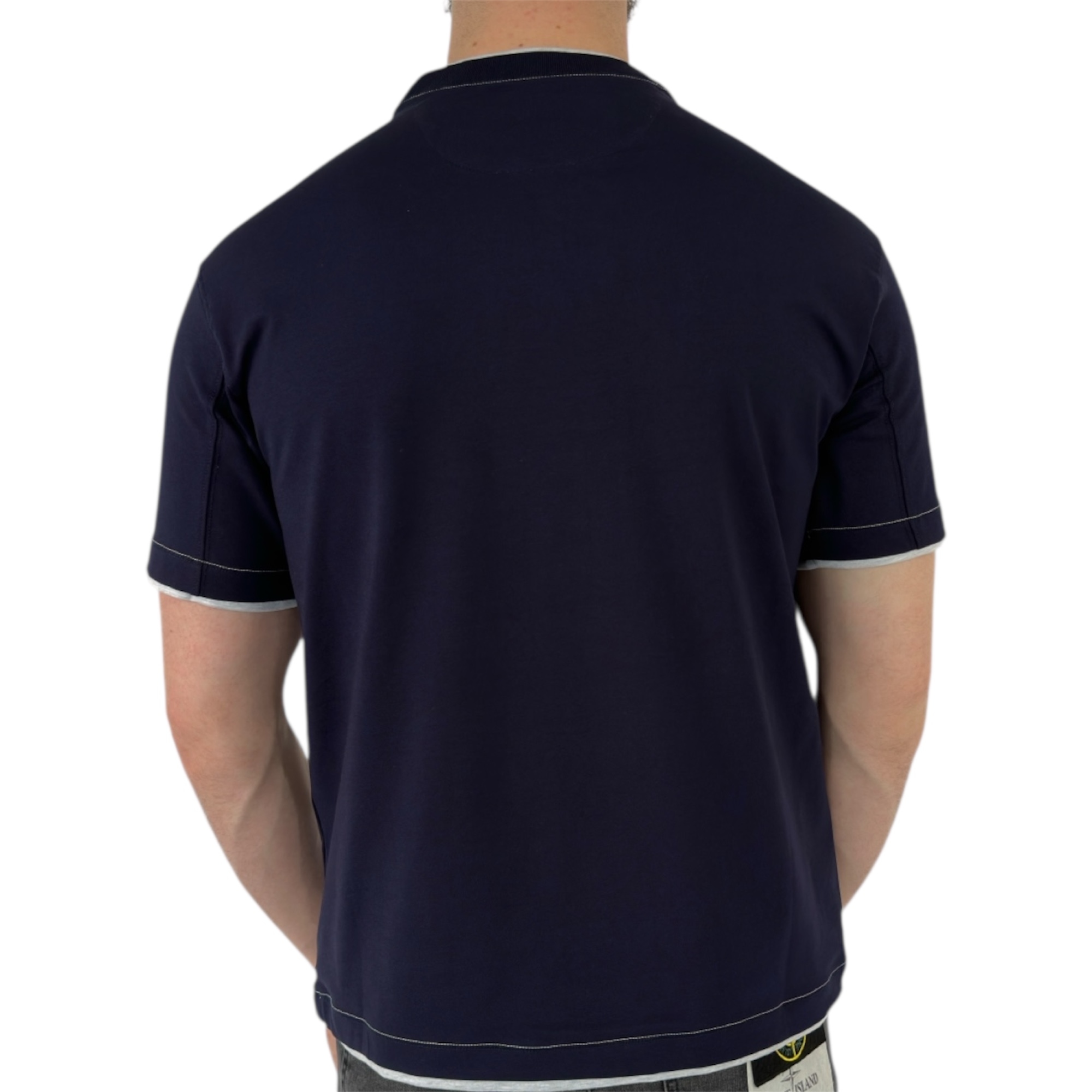 Brunello Cucinelli T-shirt Cotton Navy Blue - Image 3