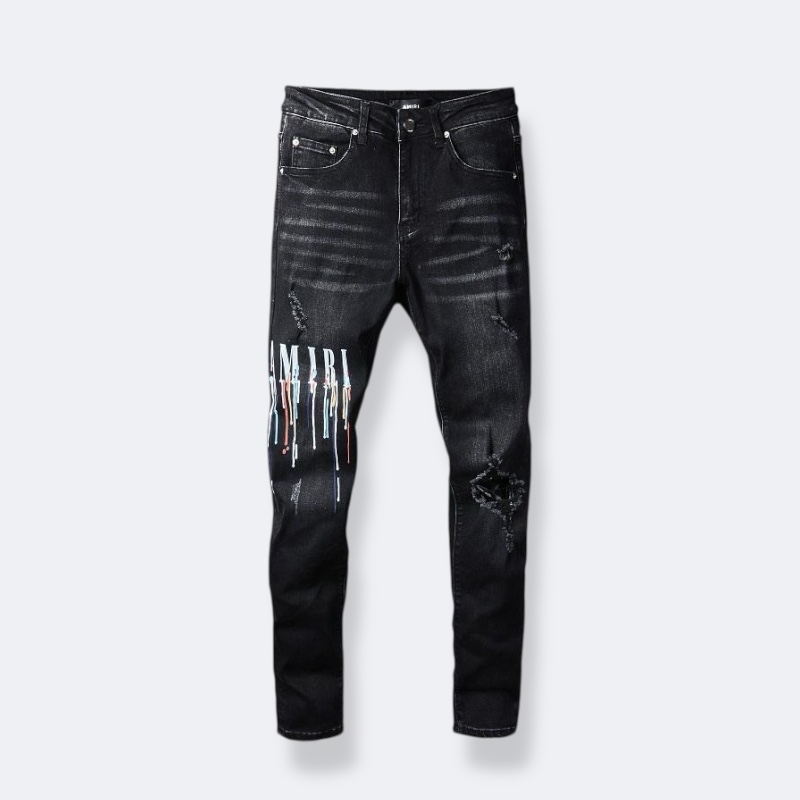 Amiri Jeans Paint Drop Black