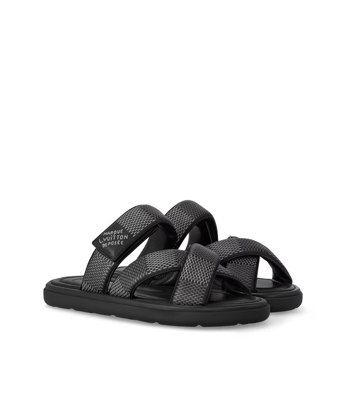 Louis Vuitton Damier Graphite cross-strap sandals