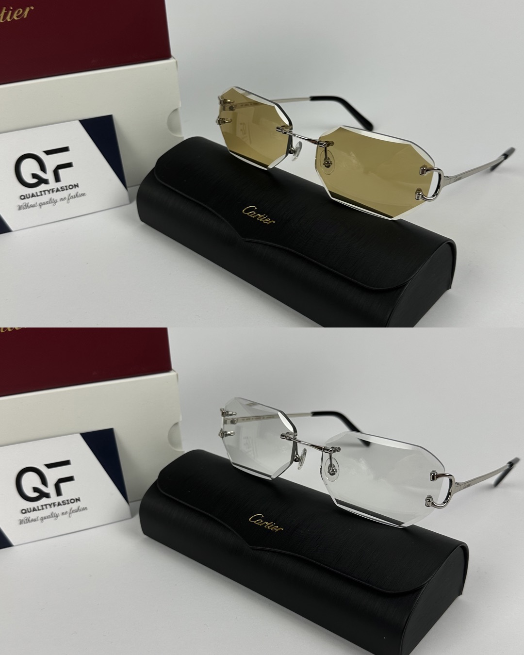 Cartier Piccadilly DC Silver Frame Brown ( Meekleurend glazen )