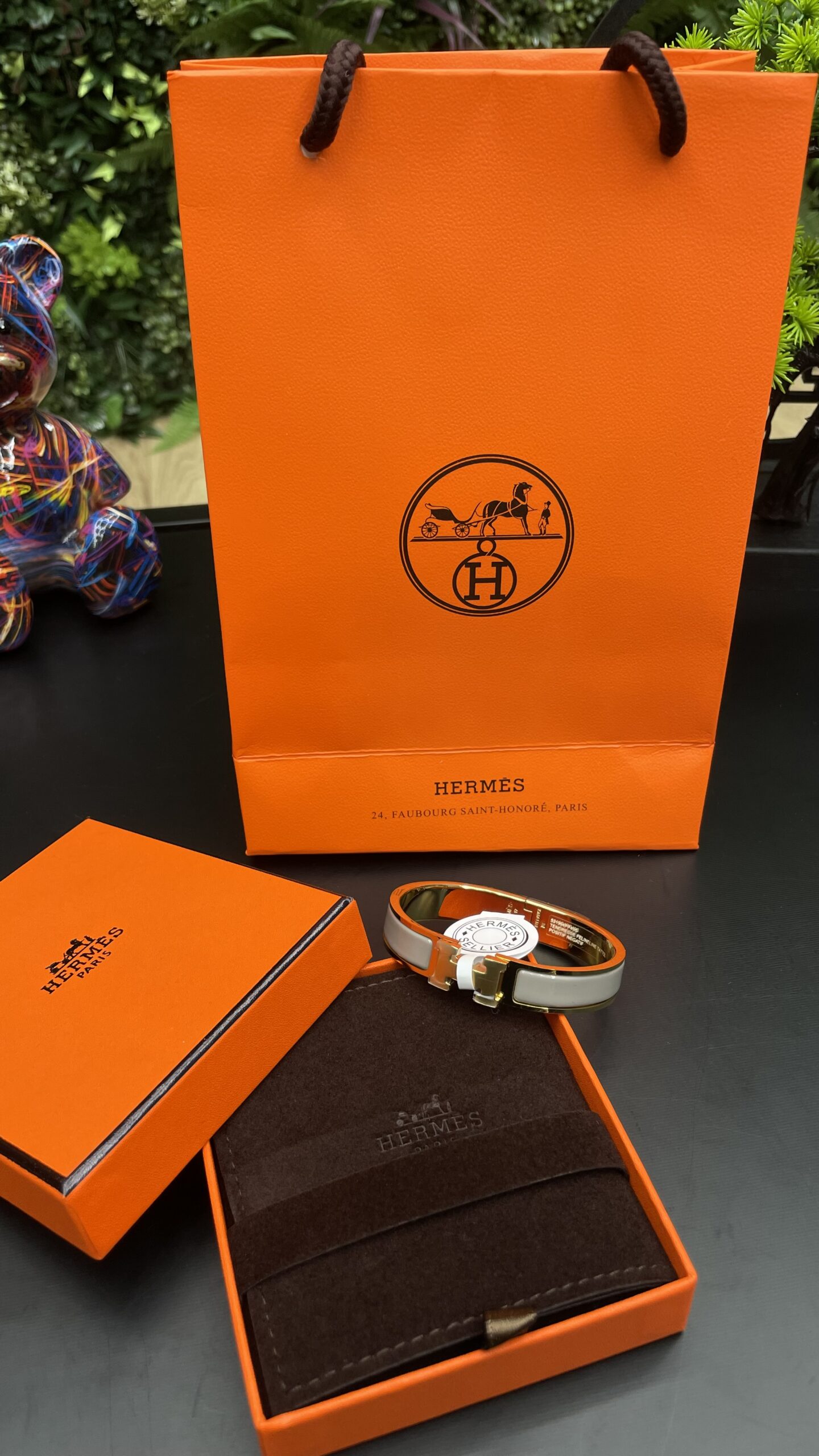 Hermes Clic H Bracelet Gold Crème