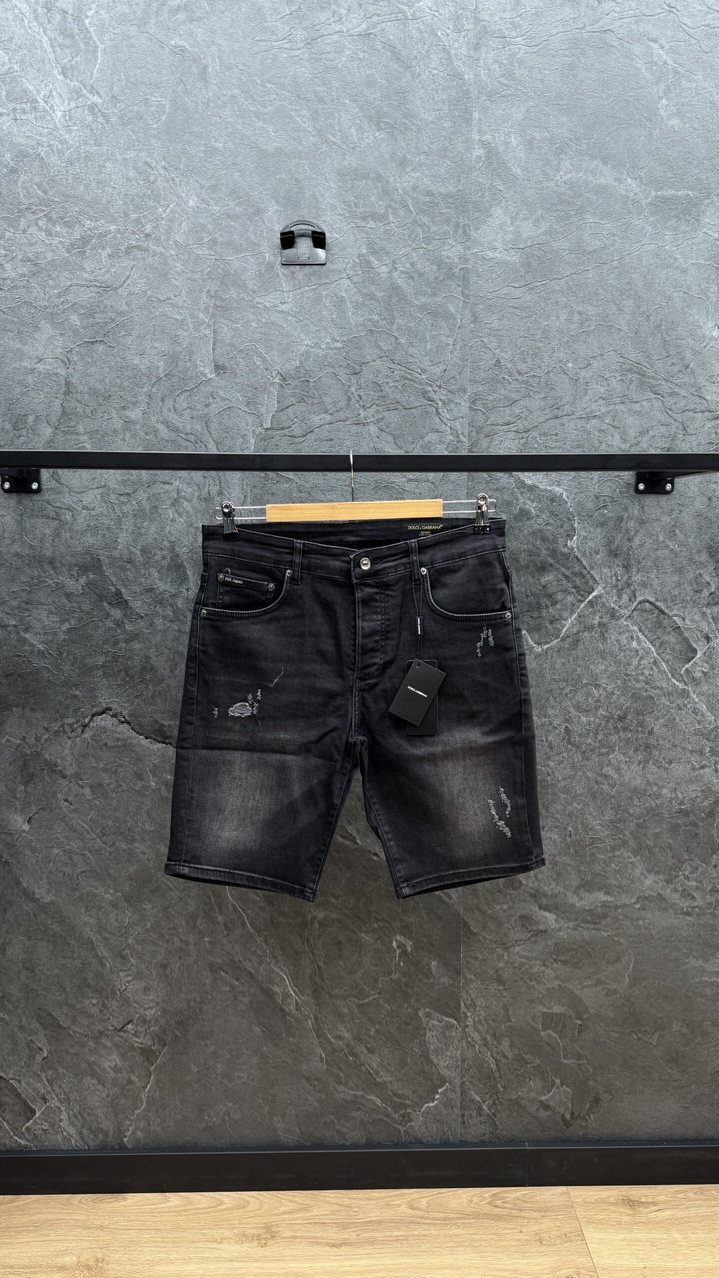 Dolce & Gabbana Short Plate Jeans Black