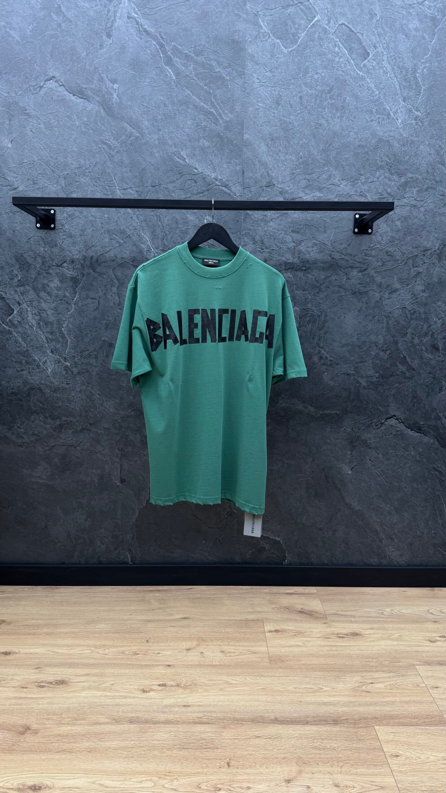 Balenciaga Scratch Logo T Shirt Green