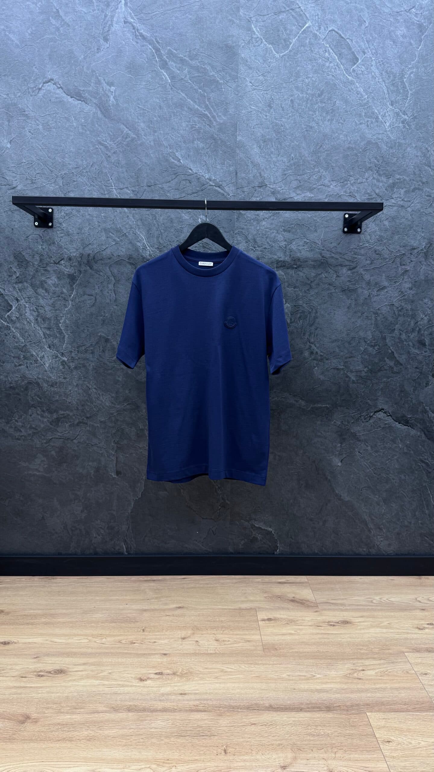 Moncler Black Patch T Shirt Navy Blue