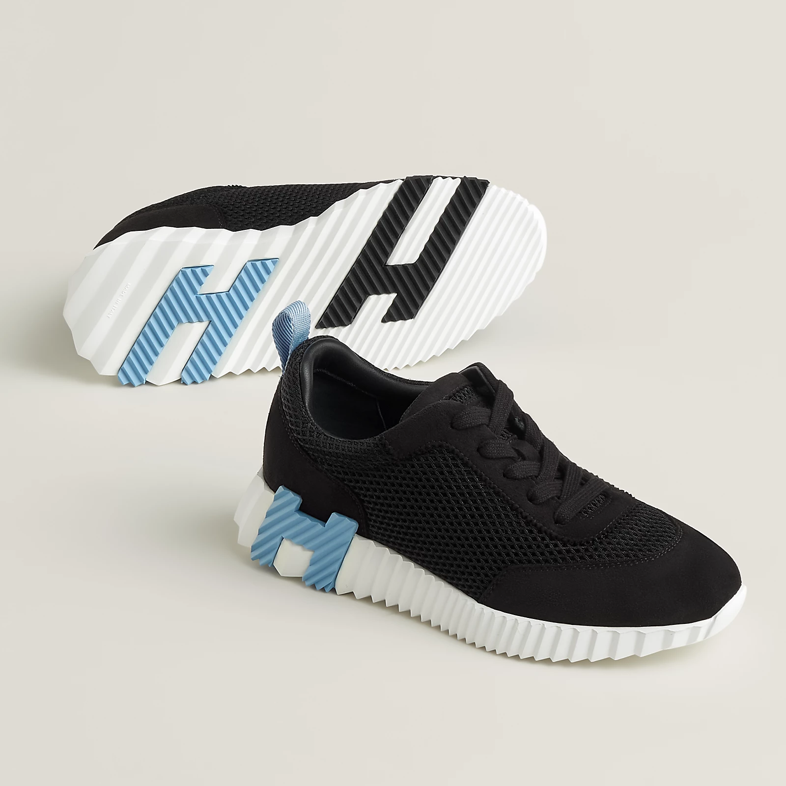 Hermes Bouncing Sneakers Black Blue H