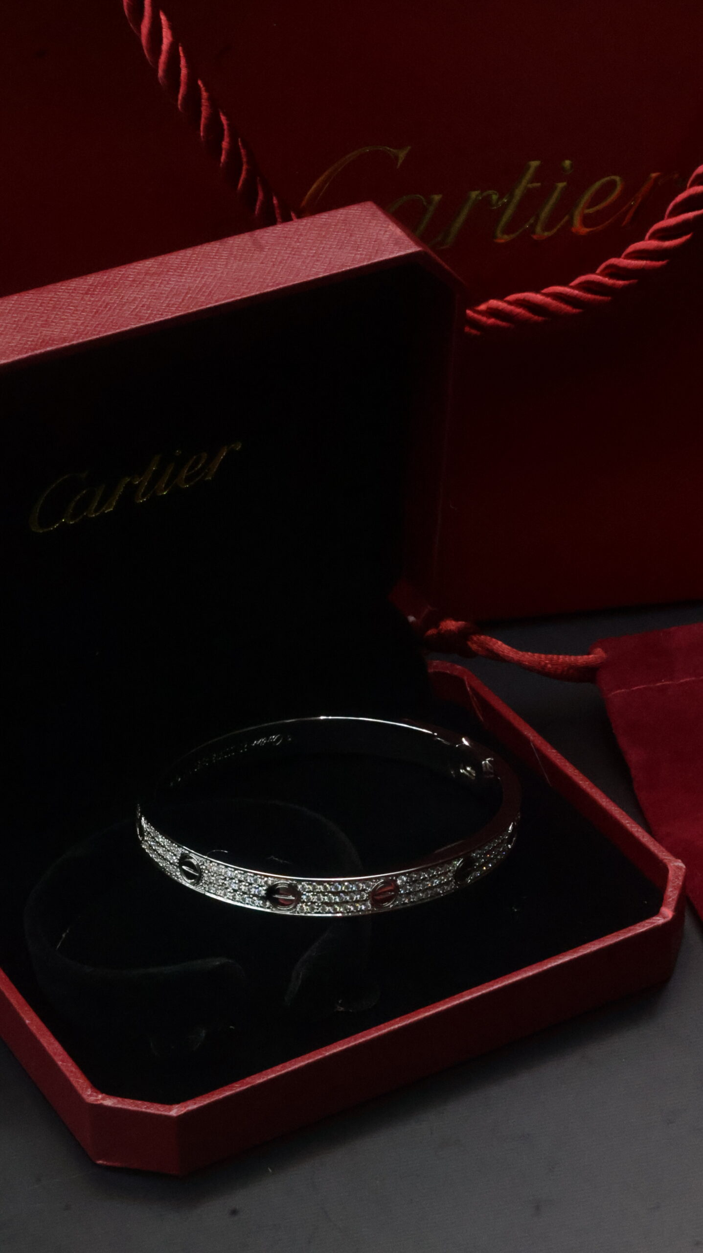 Cartier Love bracelet Silver Moissanite ( Diamond Tester )