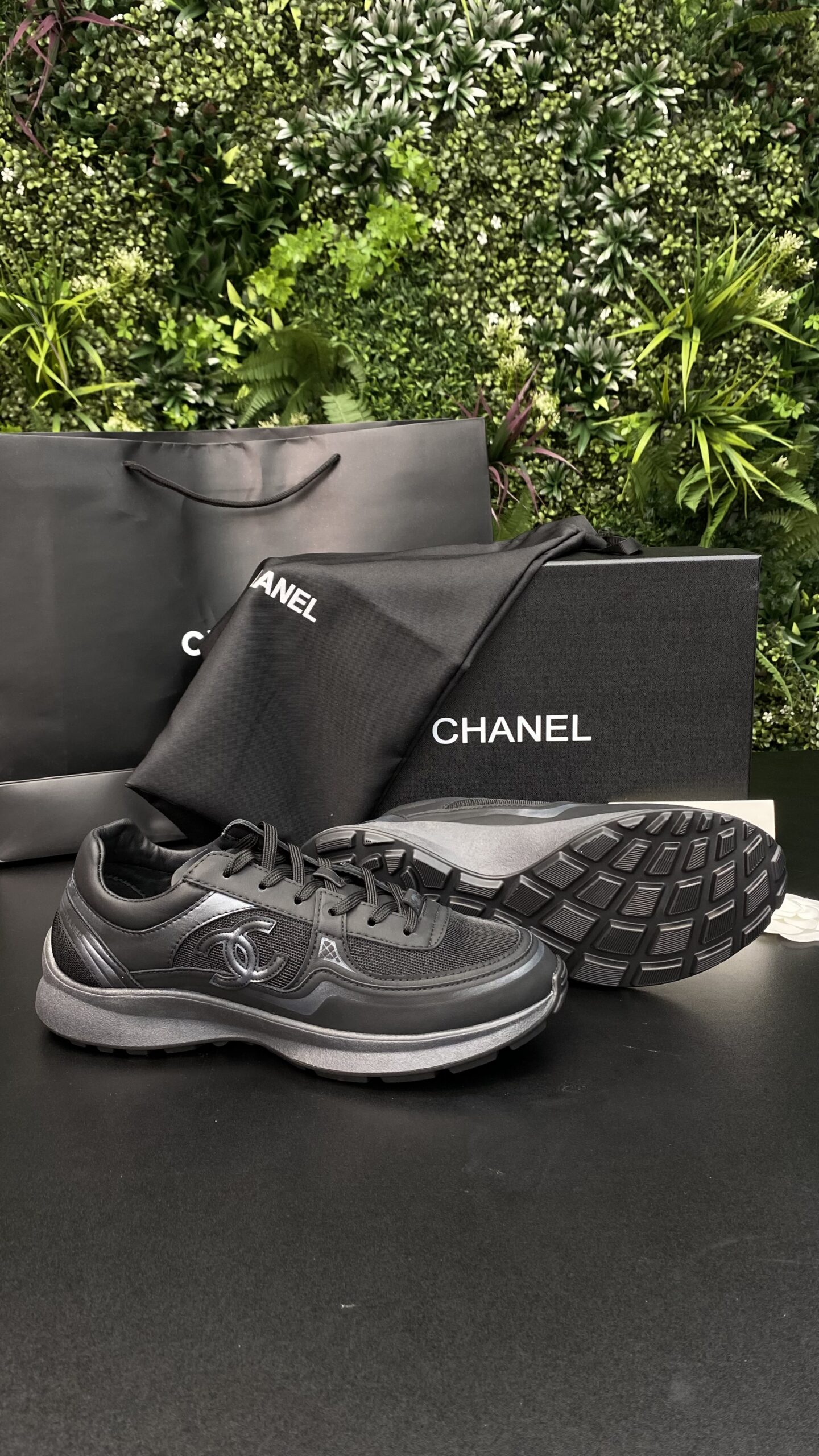 Chanel Low Top CC Runner Black On Black