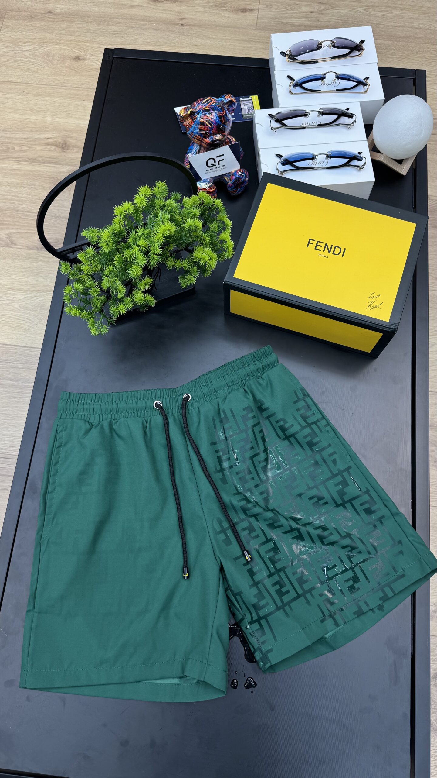 Fendi Water Reactive Swim Short Green