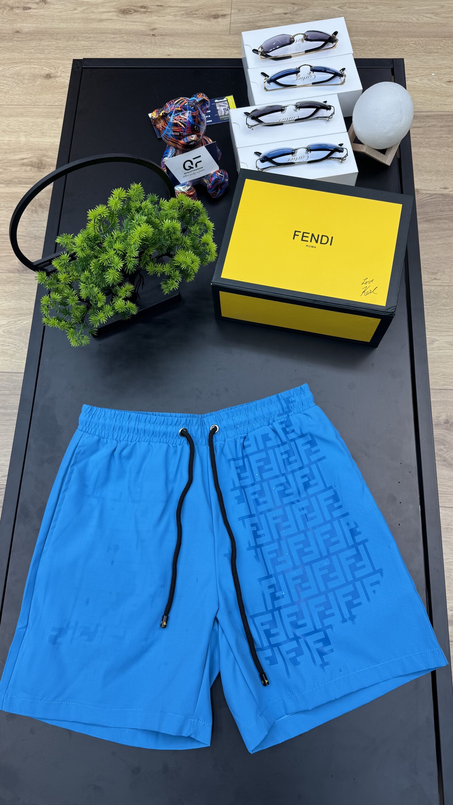 Fendi Water Reactive Swim Short Blue