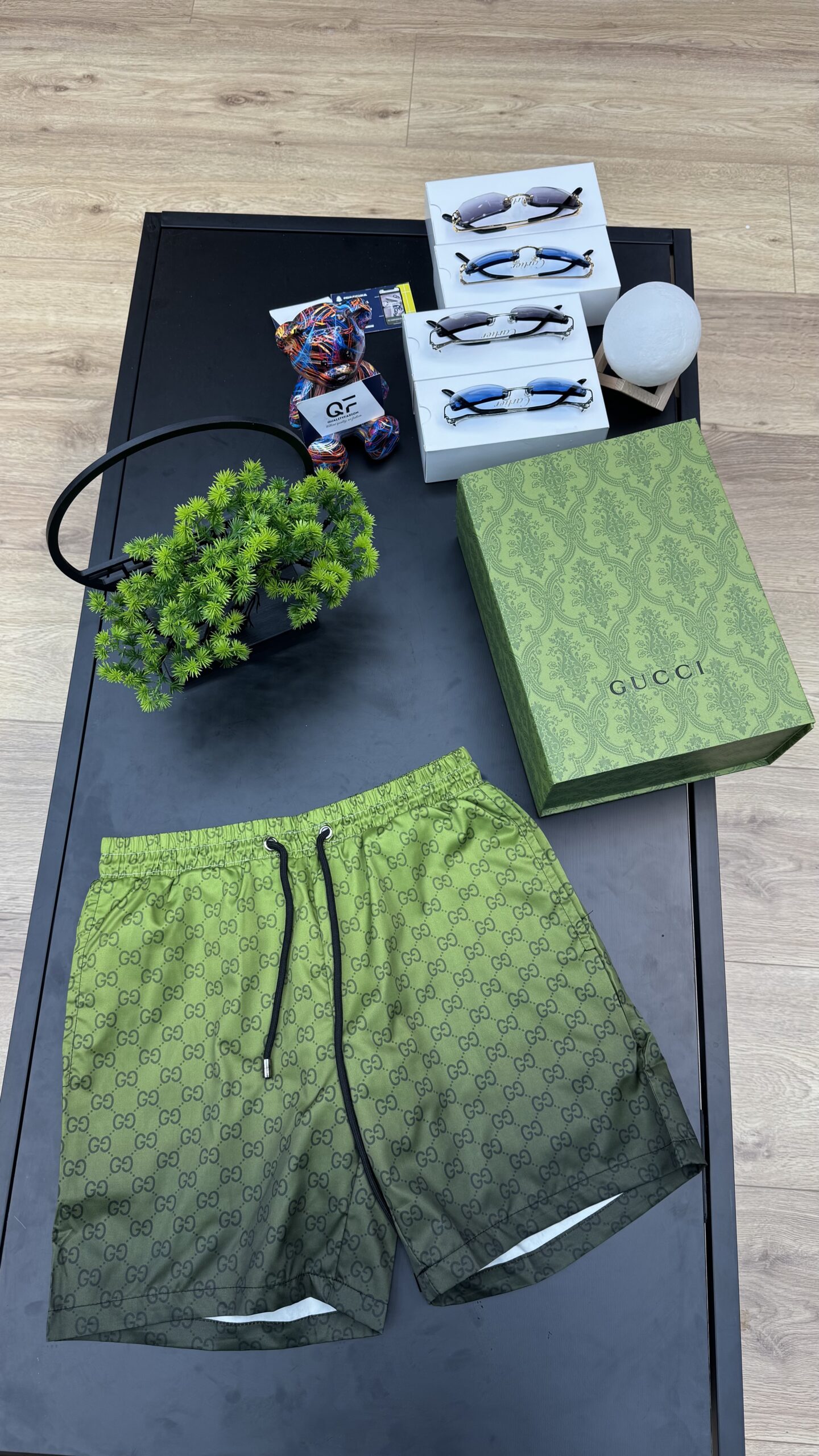 Gucci GG Printed Swim Short Green