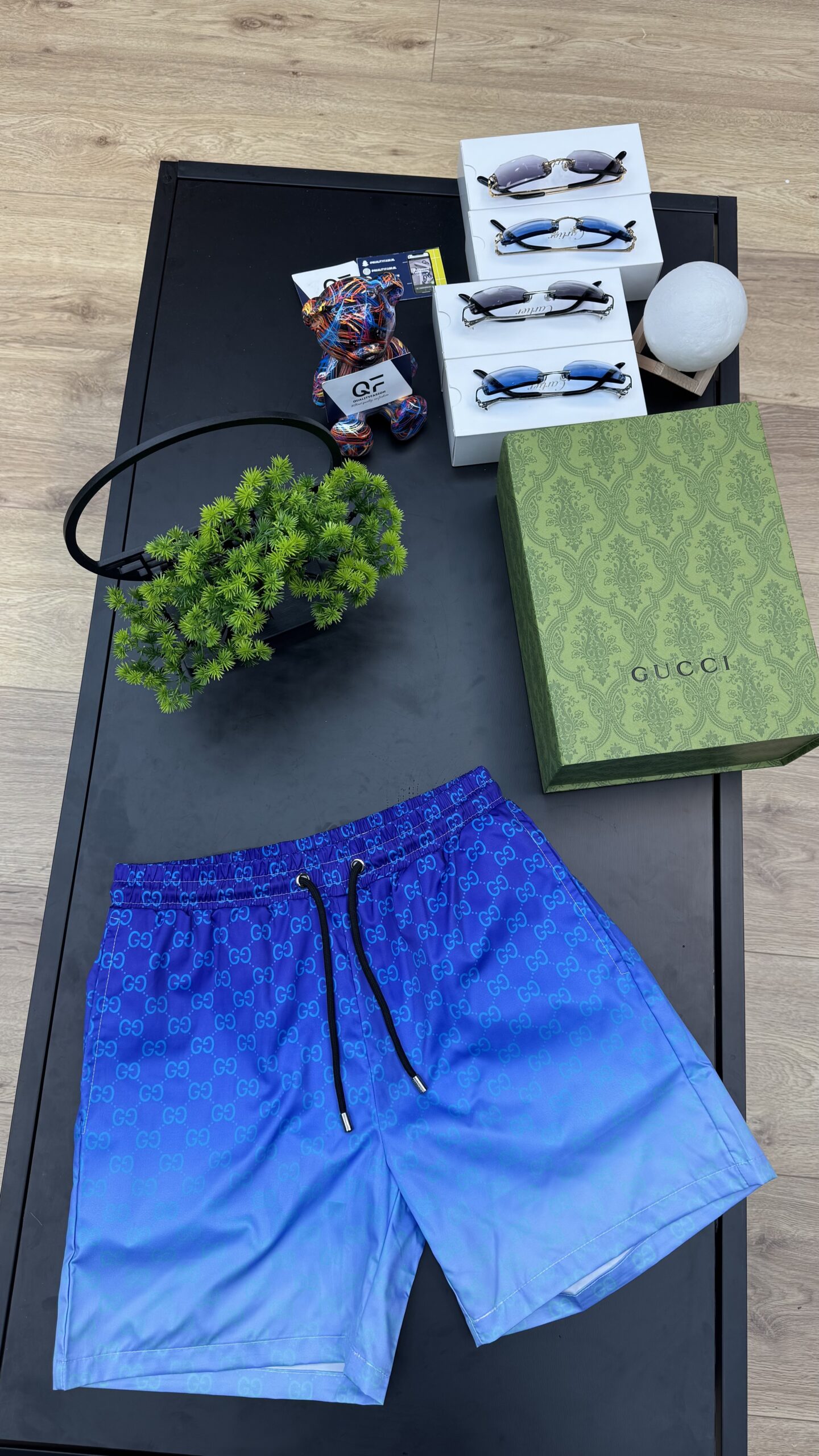 Gucci GG Printed Swim Short Blue