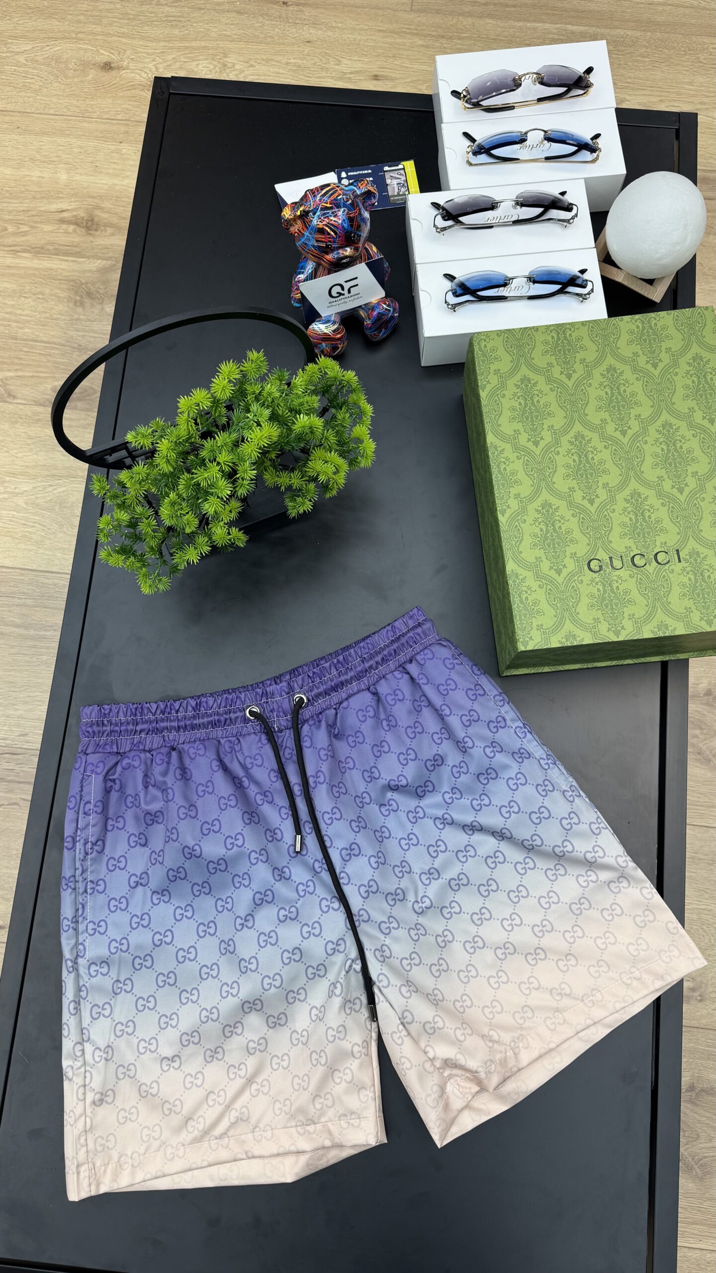 Gucci GG Printed Swim Short Purple/white