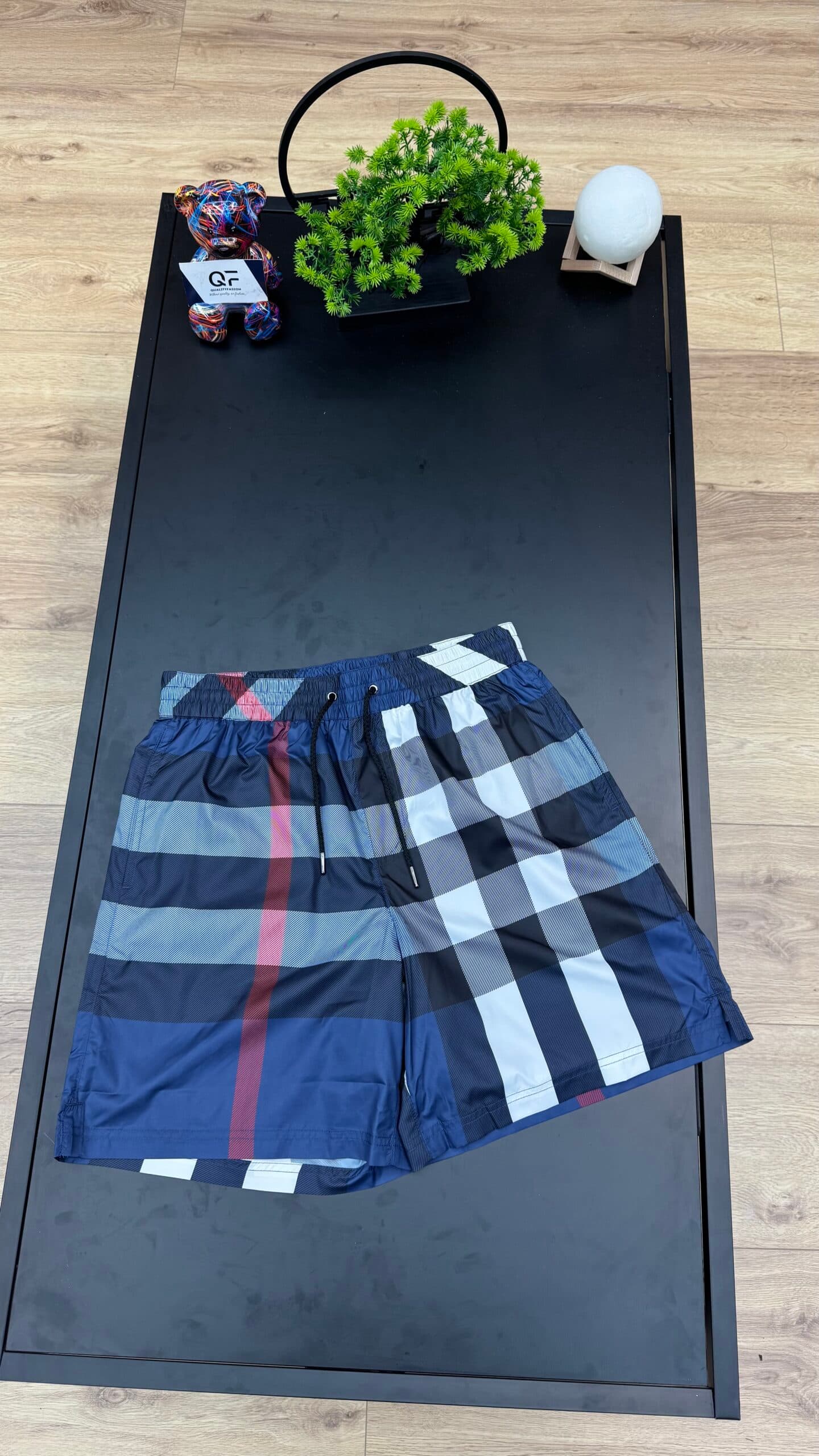 Burberry Checkered Vintage Swim Short Navy Blue