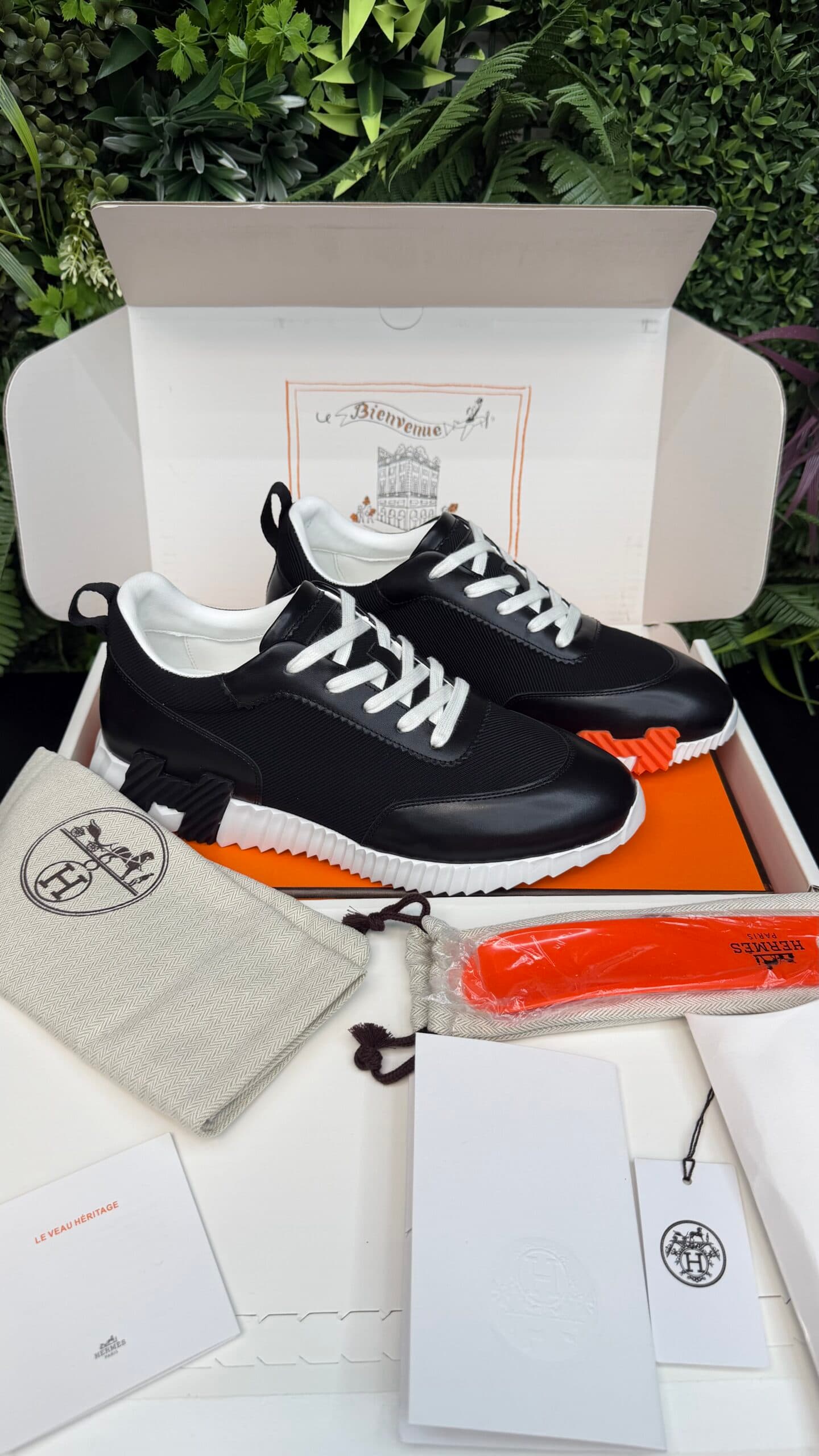 Hermes Bouncing Half Leather Black/White