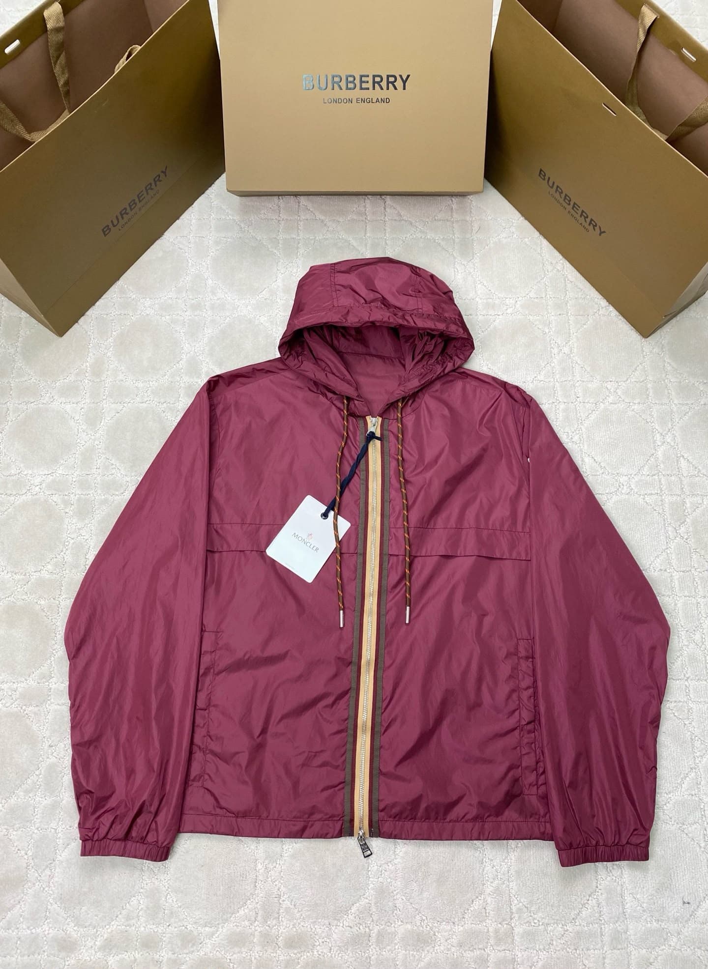 Moncler Nidge Hooded Jacket Bordeaux