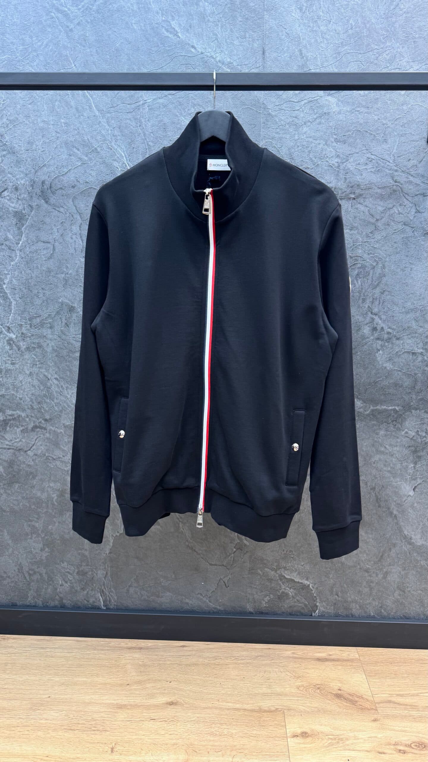 Moncler Stripped Cotton Vest Black
