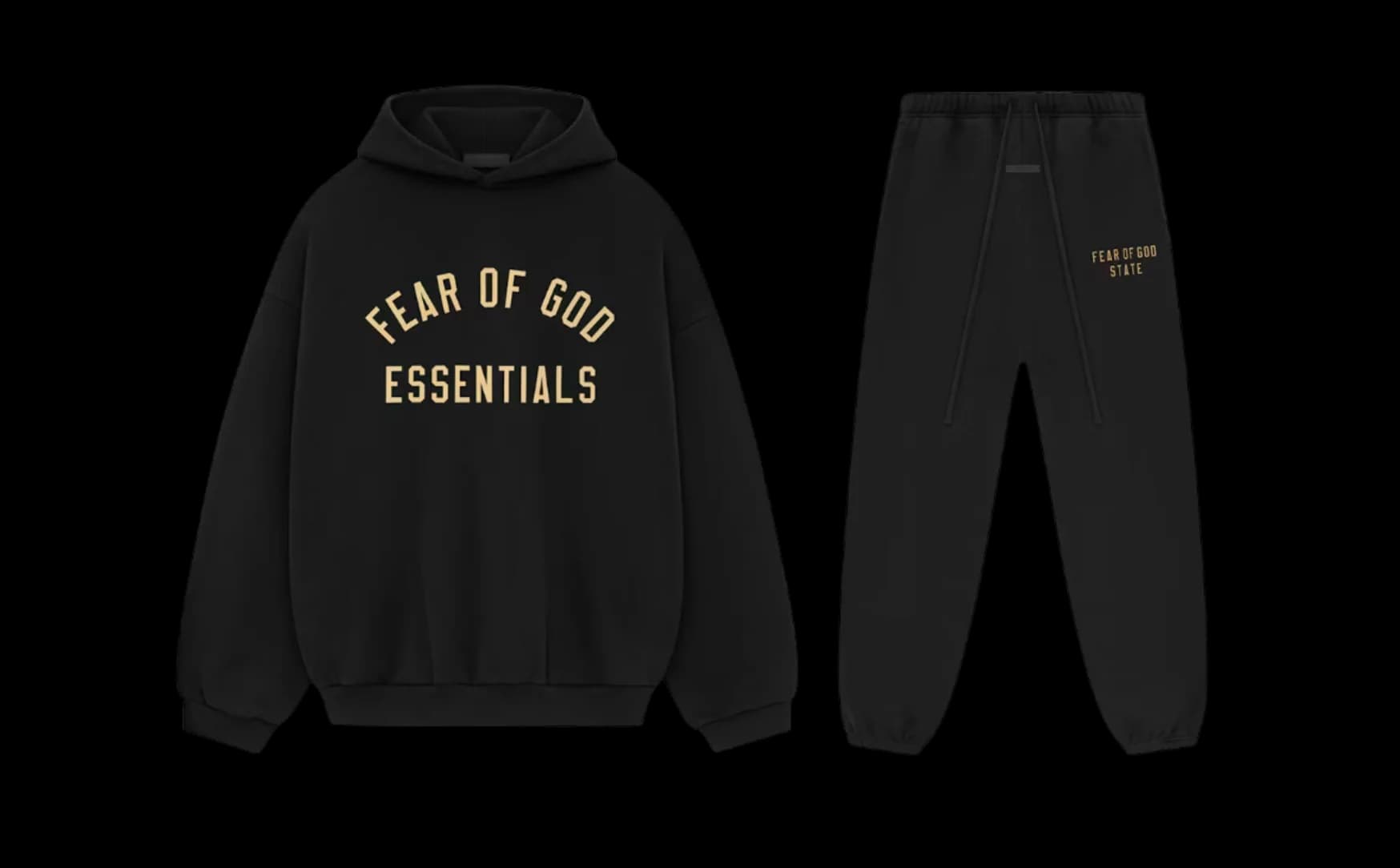 Essentials Fear Of God Tracksuit Black Heathe