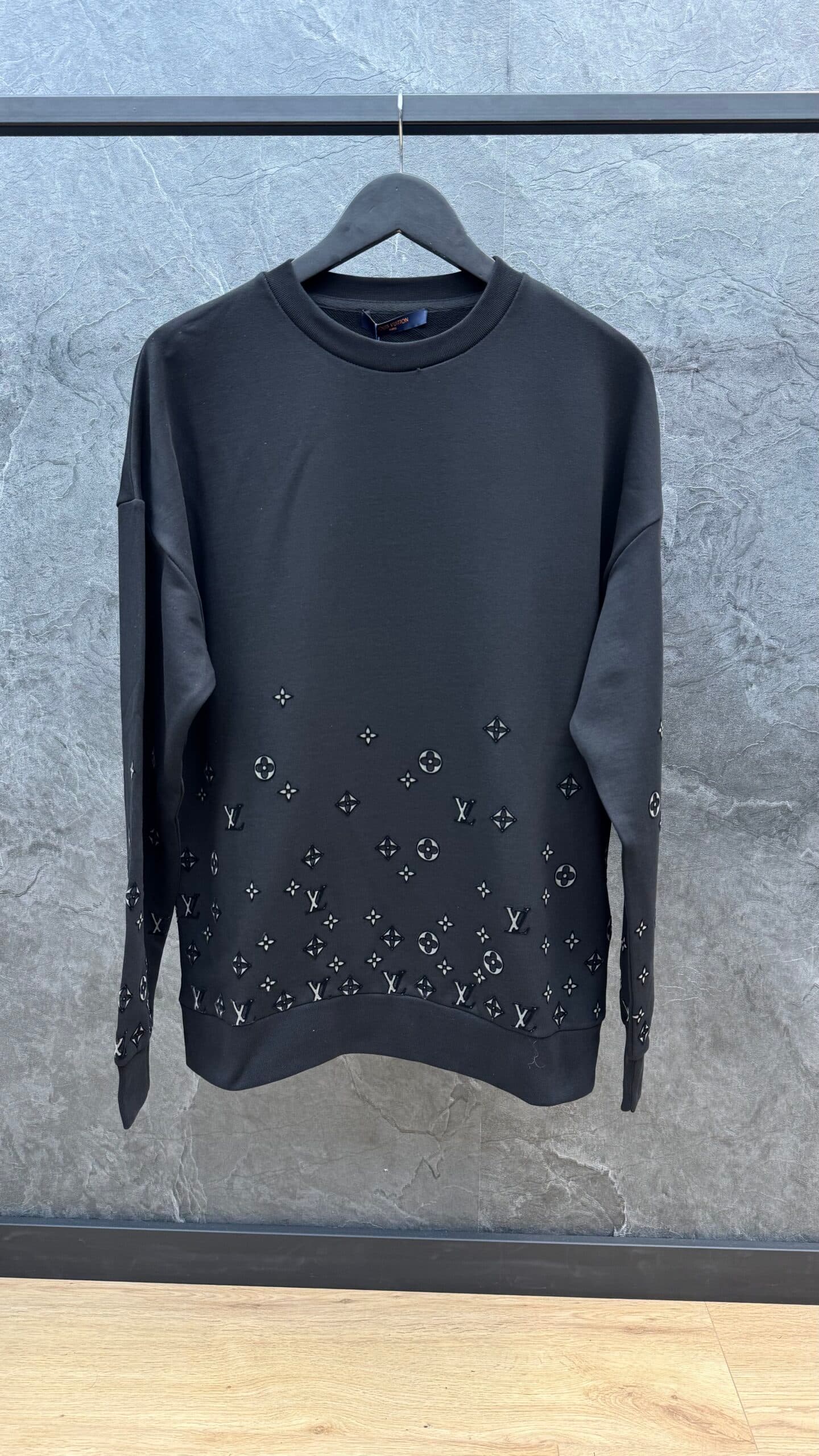 Louis Vuitton Flock Print Gradient Crewneck Sweater Black