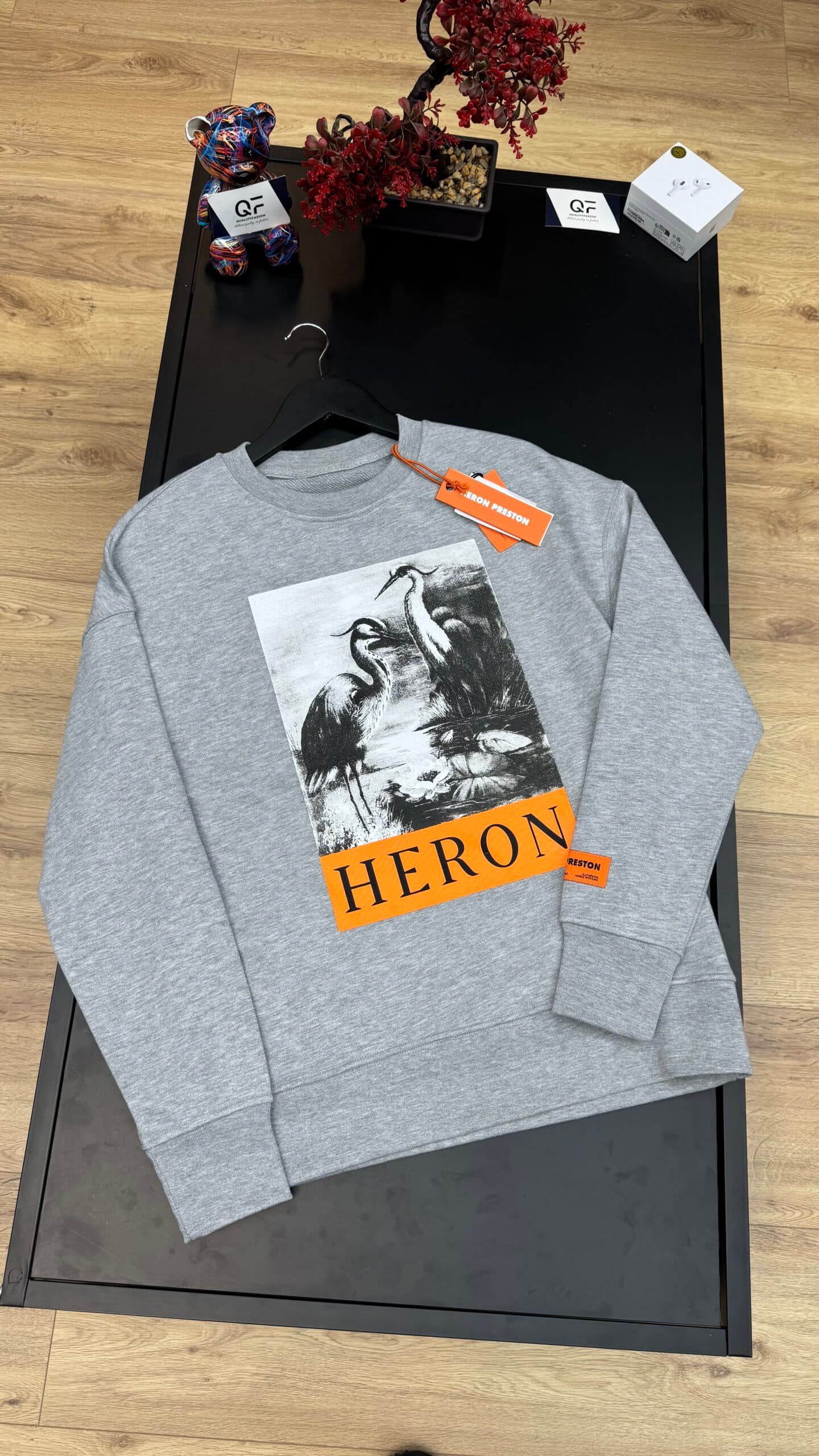 Heron Preston Censored Graphic Sweater Grey