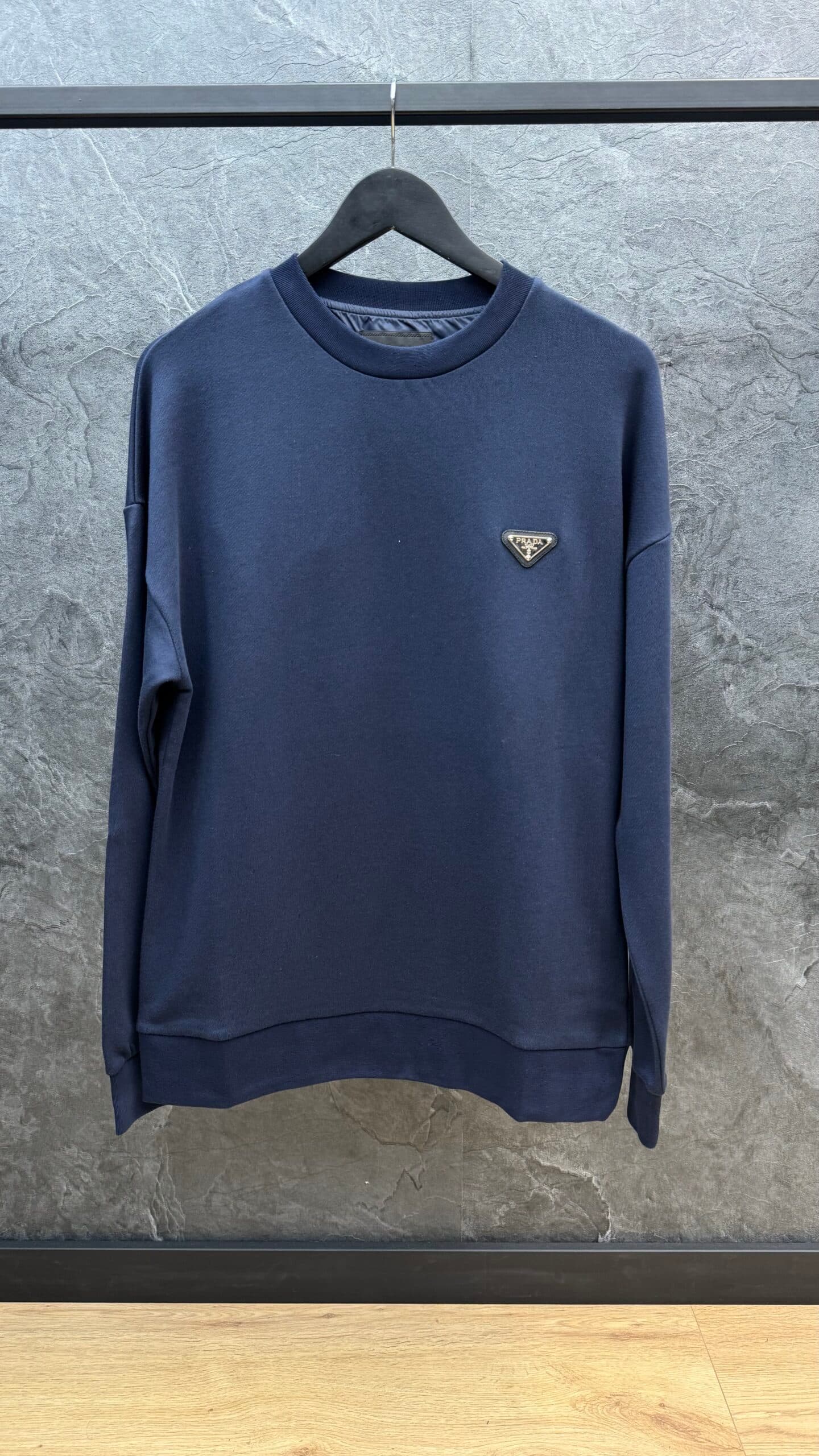 Prada Re-Nylon Parachute Sweater Navy Blue