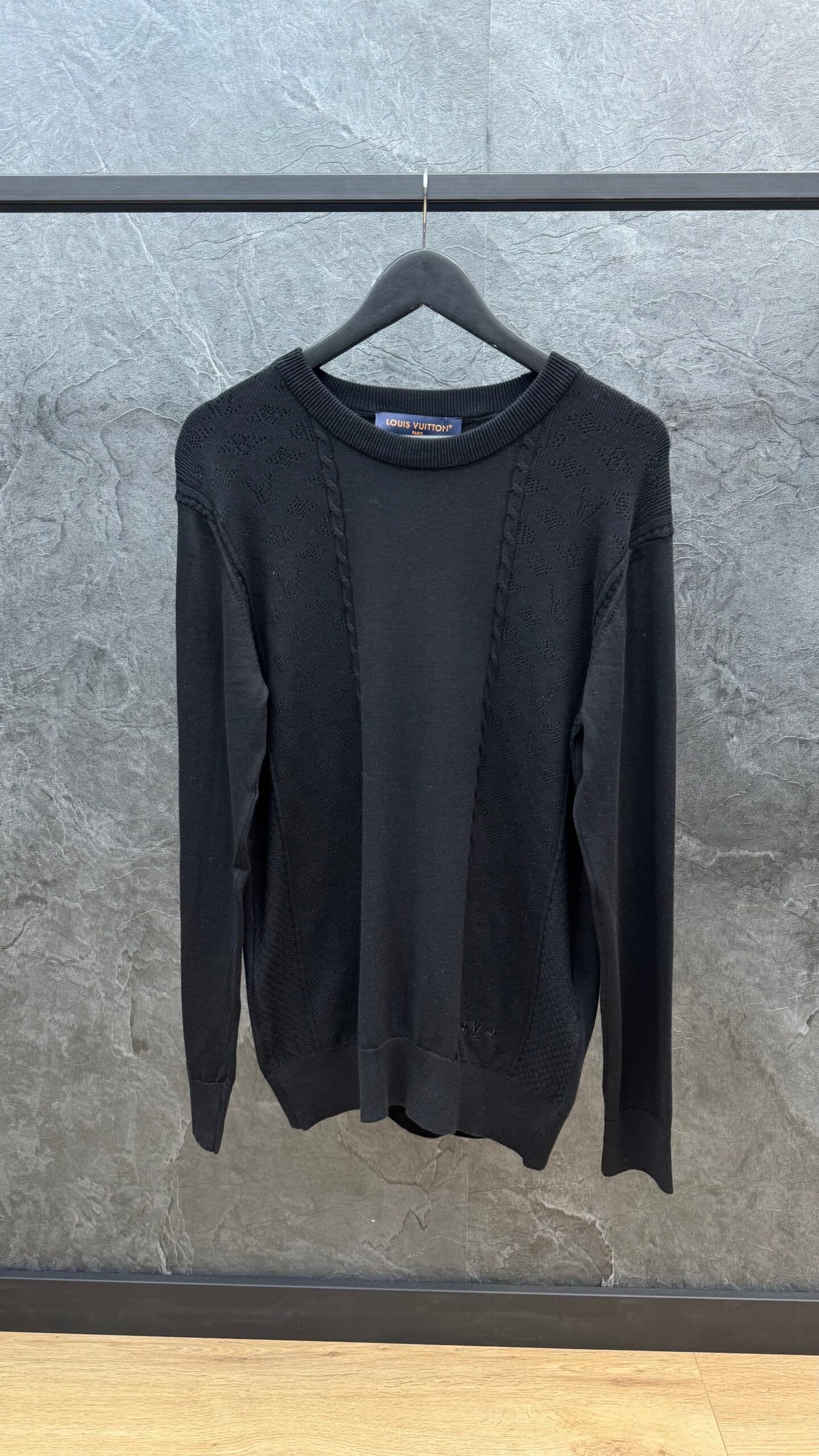 Louis Vuitton Pointelle Cotton-Slik Sweater Black