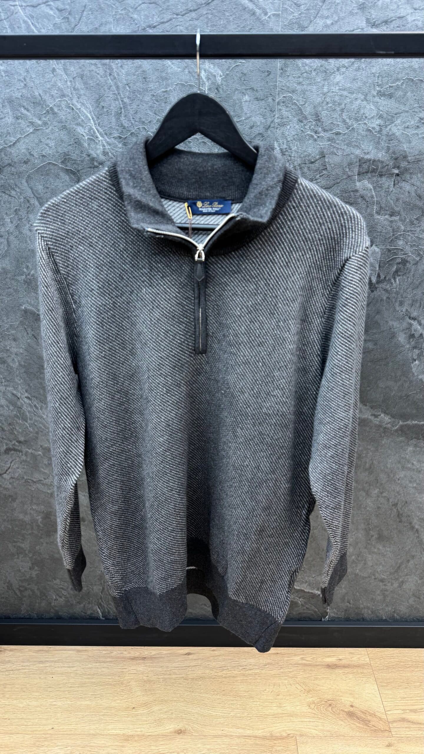 loro Piana 1/4 Zipper Sweater Antraciet