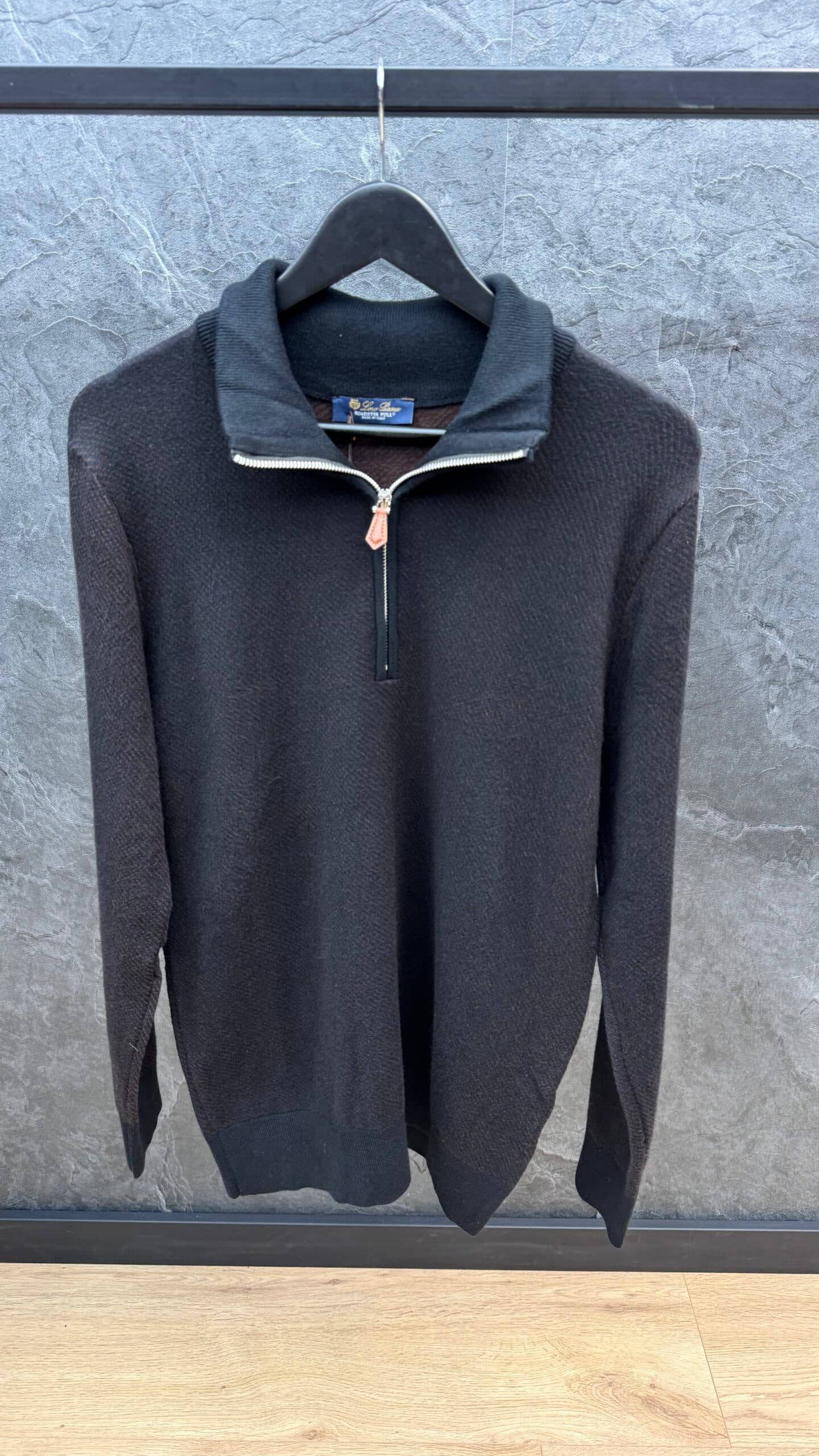 loro Piana 1/4 Zipper Sweater Black
